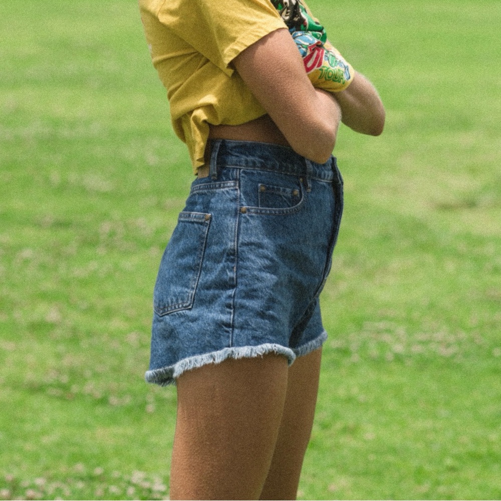 Spell High-Waisted Blue Jean Shorts